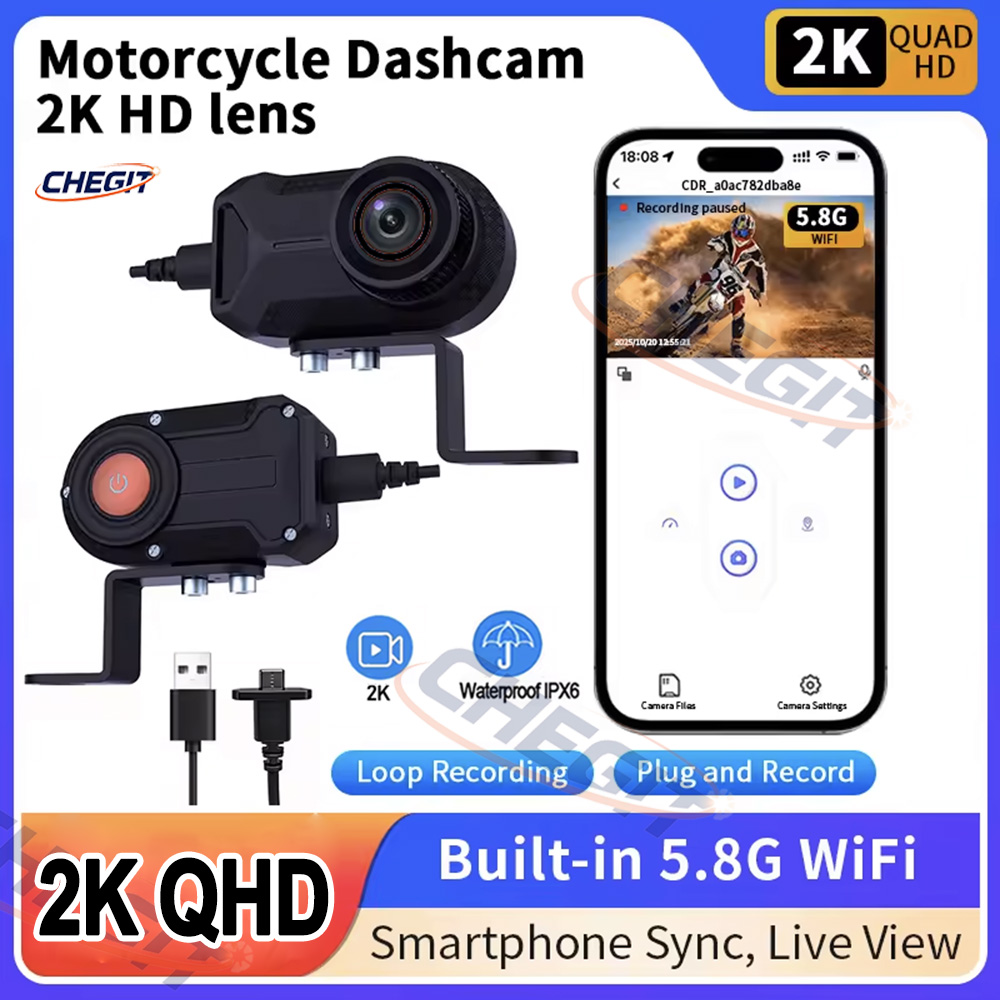 Mountain Biking Videos - 오토바이 DVR 2K HD WiFi 방수