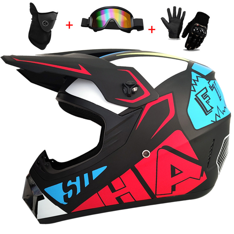 Mountain Biking Protective Gear - 3Pcs 어린이용 오프로드 풀 헬멧, 모토크로스