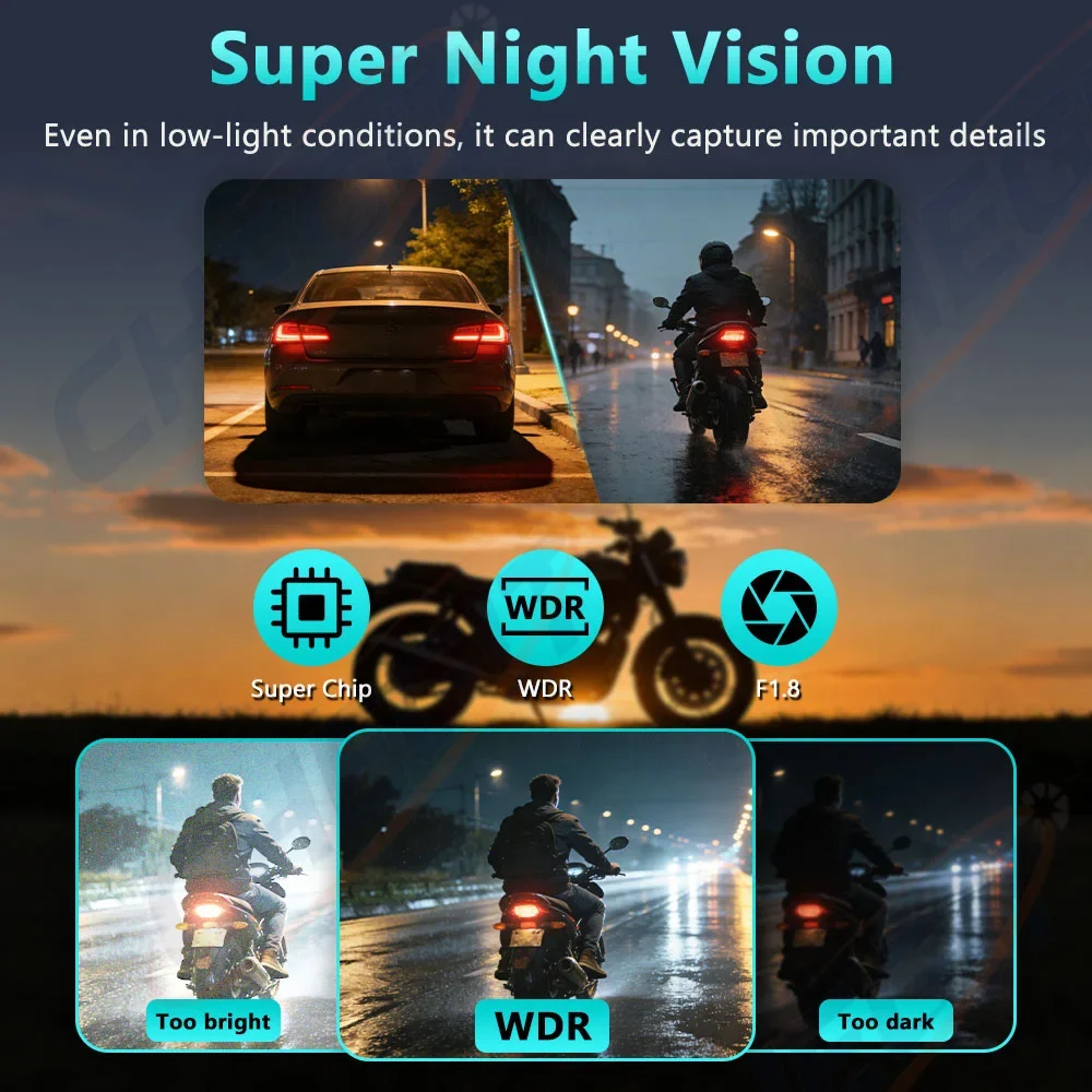 오토바이 DVR 2K HD WiFi 방수 IP66 미니 - Mountain Biking Videos 리뷰 및 가격