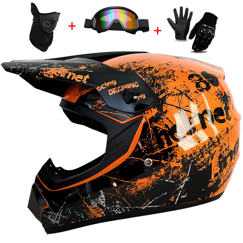 3Pcs 어린이용 오프로드 풀 헬멧, 모토크로스 카스코 - Mountain Biking Protective Gear 리뷰 및 가격