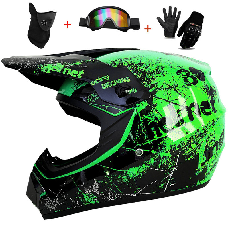 3Pcs 어린이용 오프로드 풀 헬멧, 모토크로스 카스코 - Mountain Biking Protective Gear 리뷰 및 가격