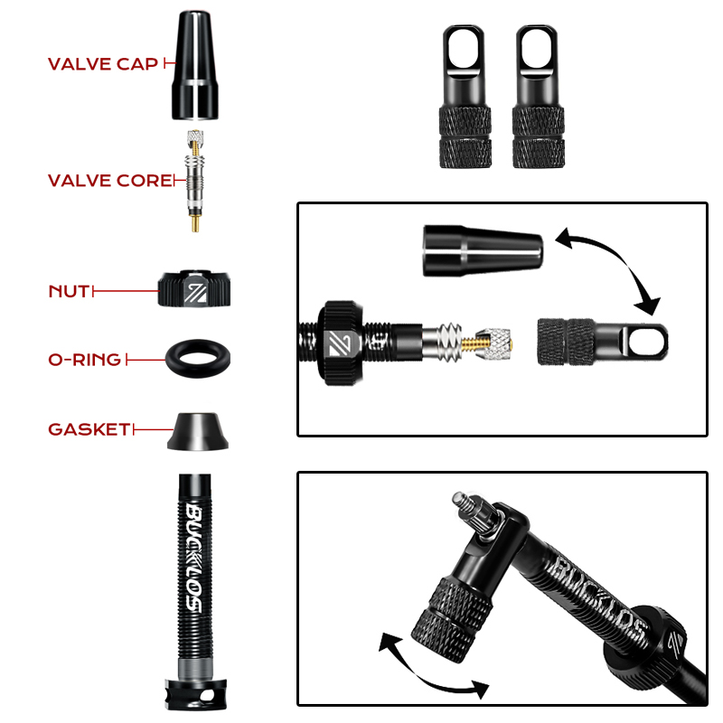BUCKLOS 40/44/55/60/65/80/100m - Tubeless Valve Core 리뷰 및 가격